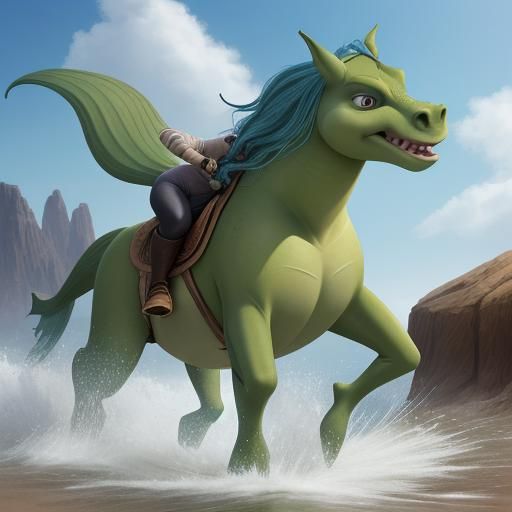 Sherk Horse Hybrid: An AI-Generated Creature