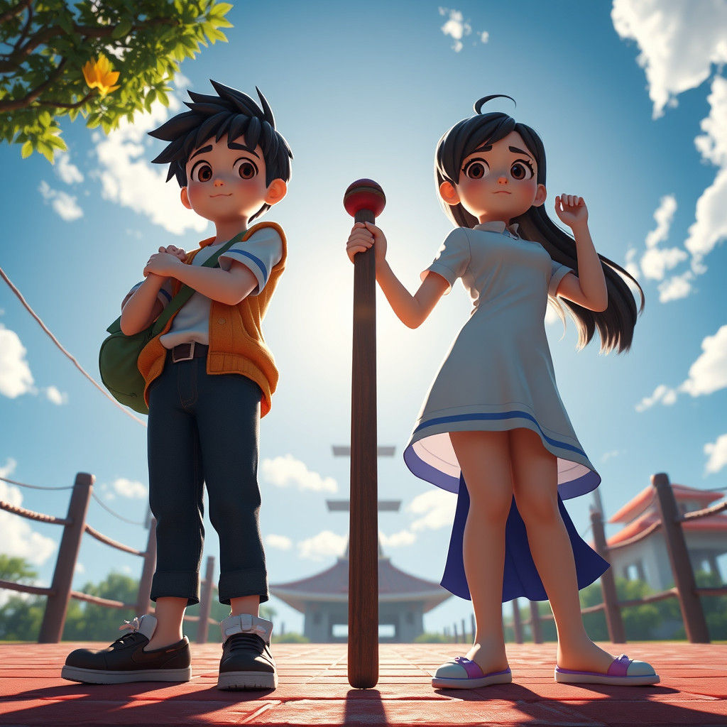 Dynamic Characters in Ghibli-Pixar-Disney Style