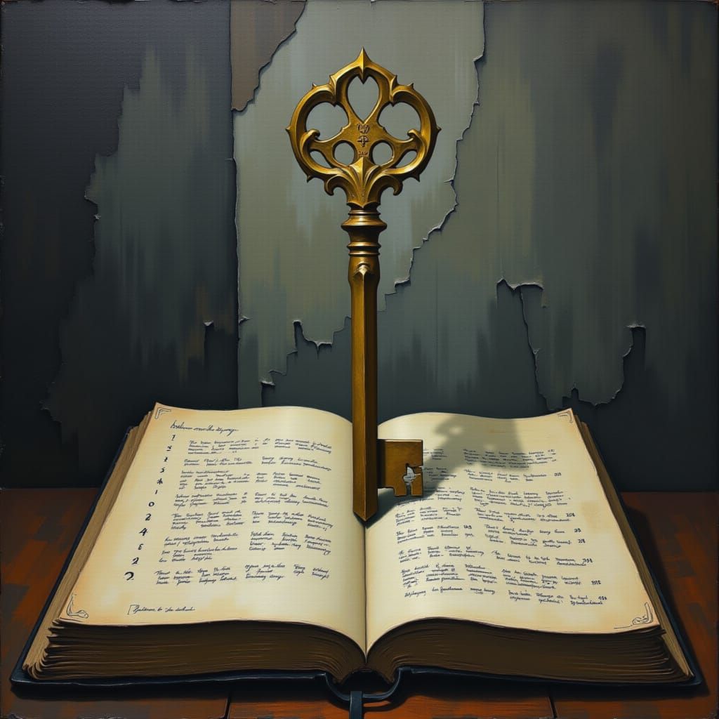 Brass Key on Error Ledger in Archive