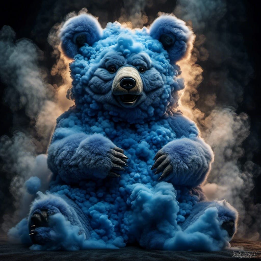 Blue Sapphire Bear Cub Clown Portrait
