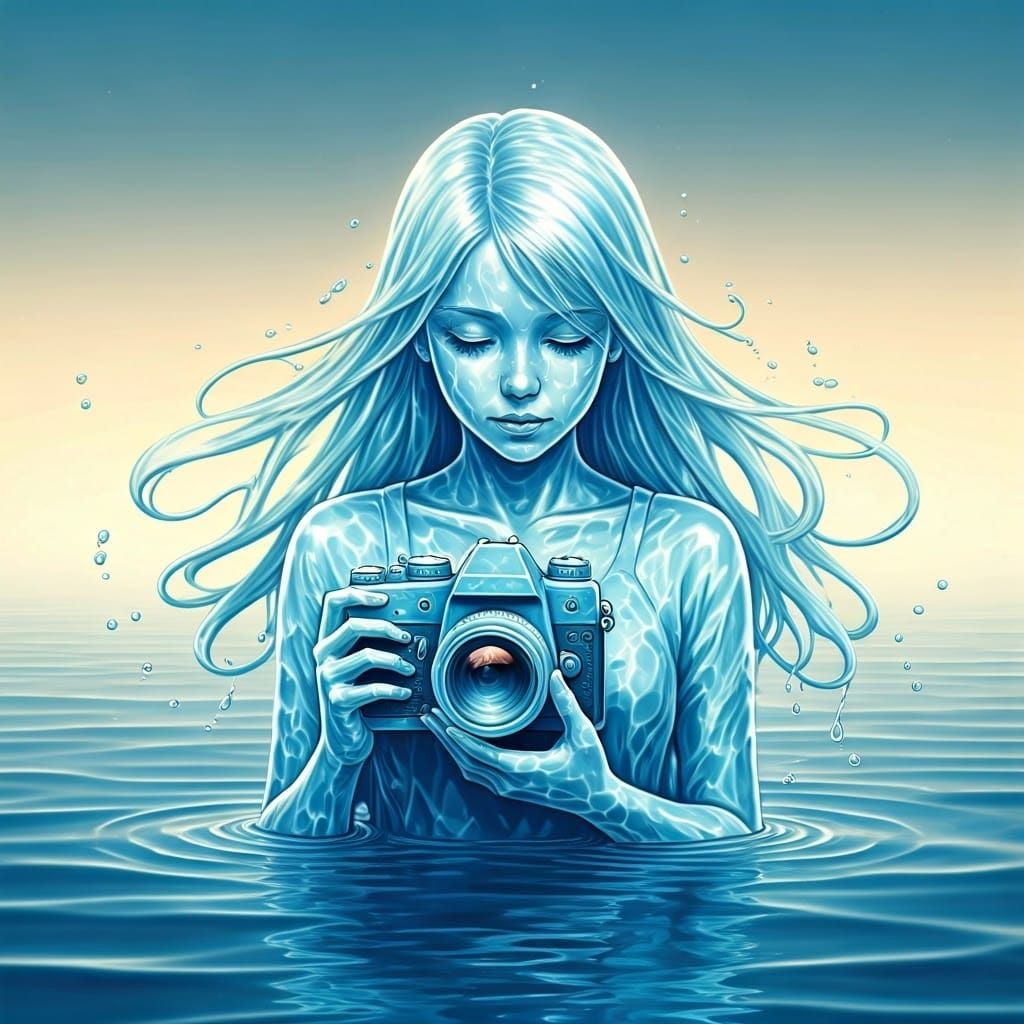Water Girl Captures Moment with Shimmering Camera in Comic B...