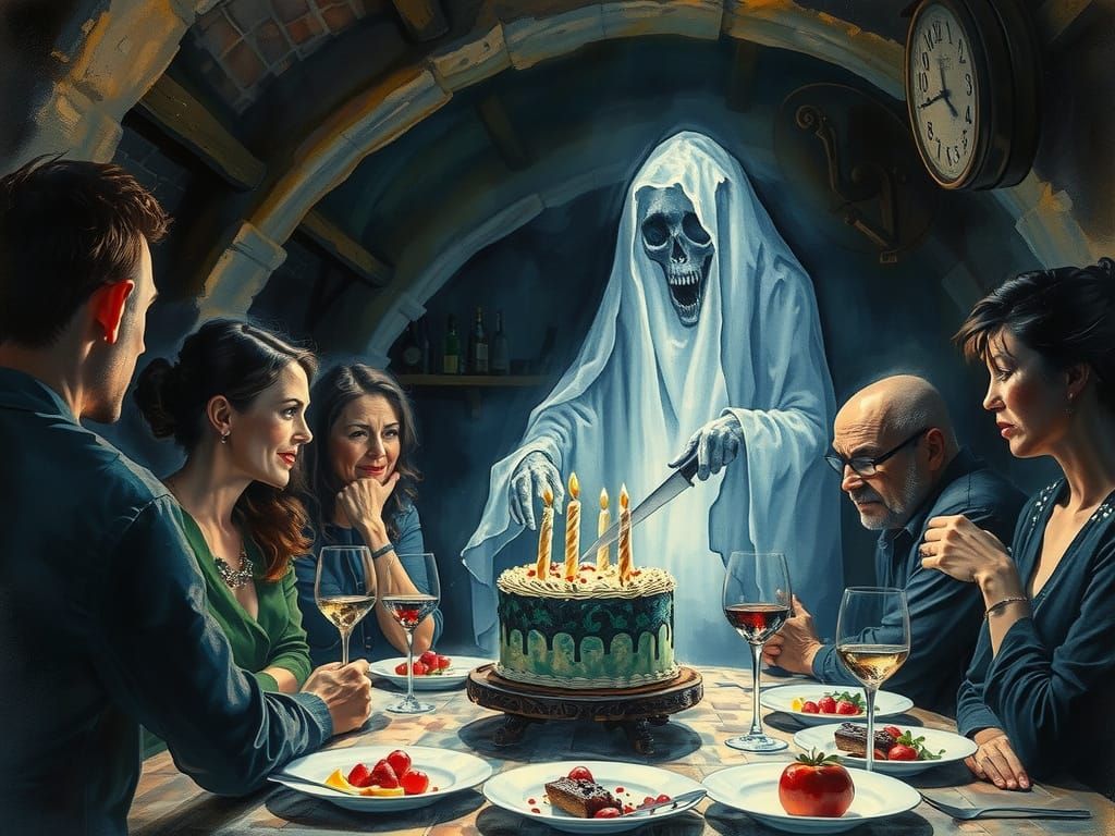 Ghost Haunts Birthday Party in Eerie Wine Cellar