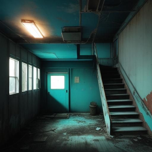 Retro Film Still: Abandoned Pool in Vintage Style