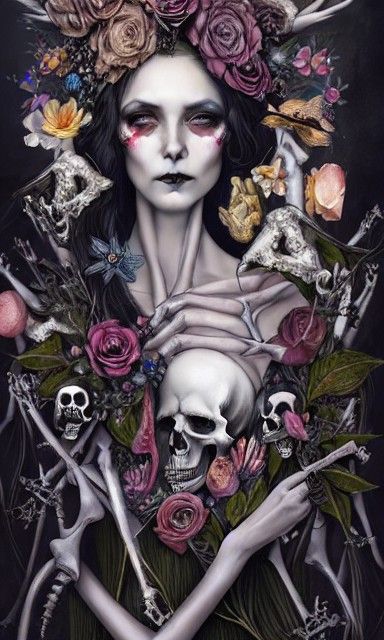 Death Tarot Card: Transformation in Maximalist Style