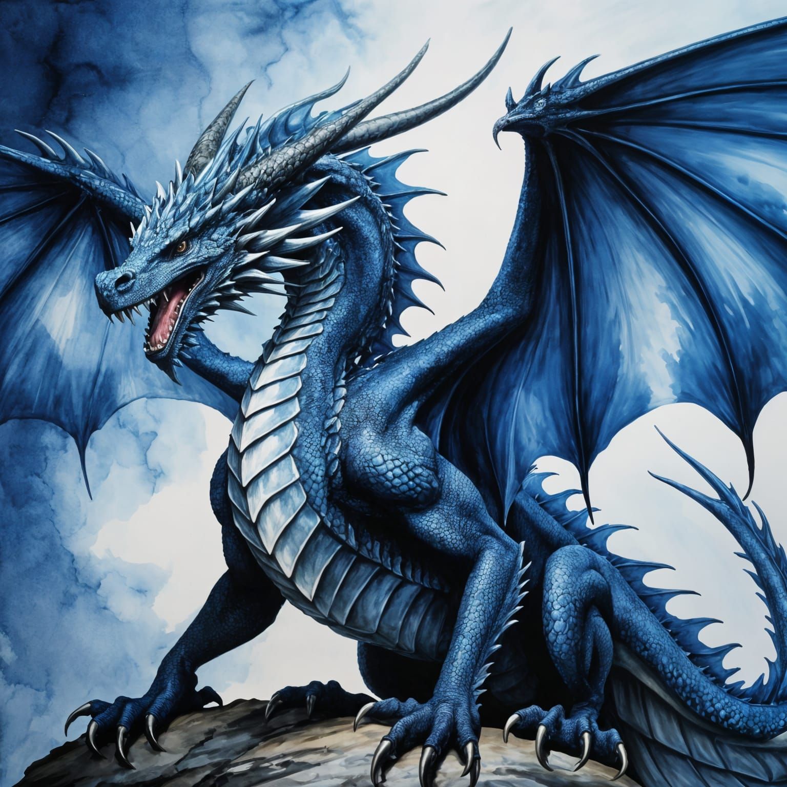 Fierce Blue Dragon