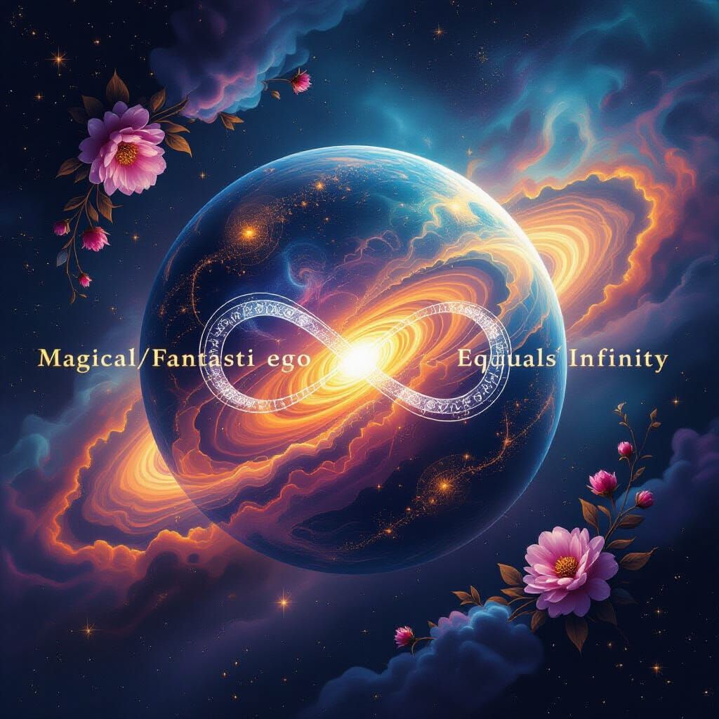 Cosmic Ego Infinity Planet in Surrealist Style
