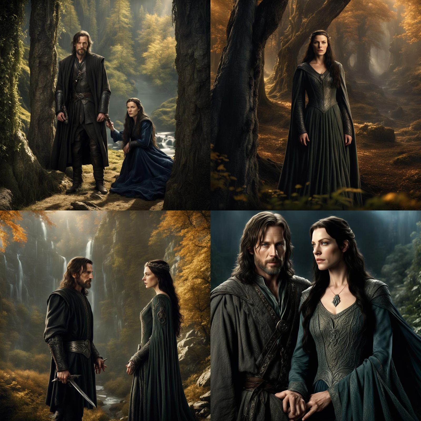 Arwen and Aragorn: Detailed Fantasy Concept Art