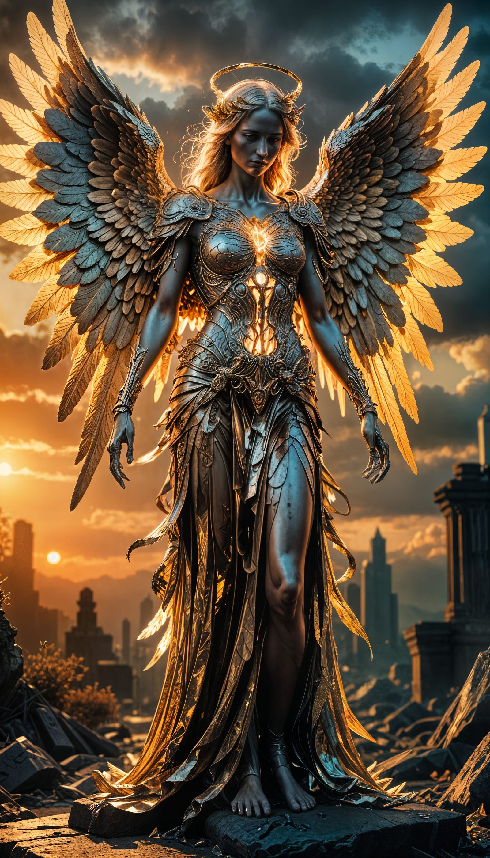 Angel of Chromatic Death in Hyperrealistic Holographic Form