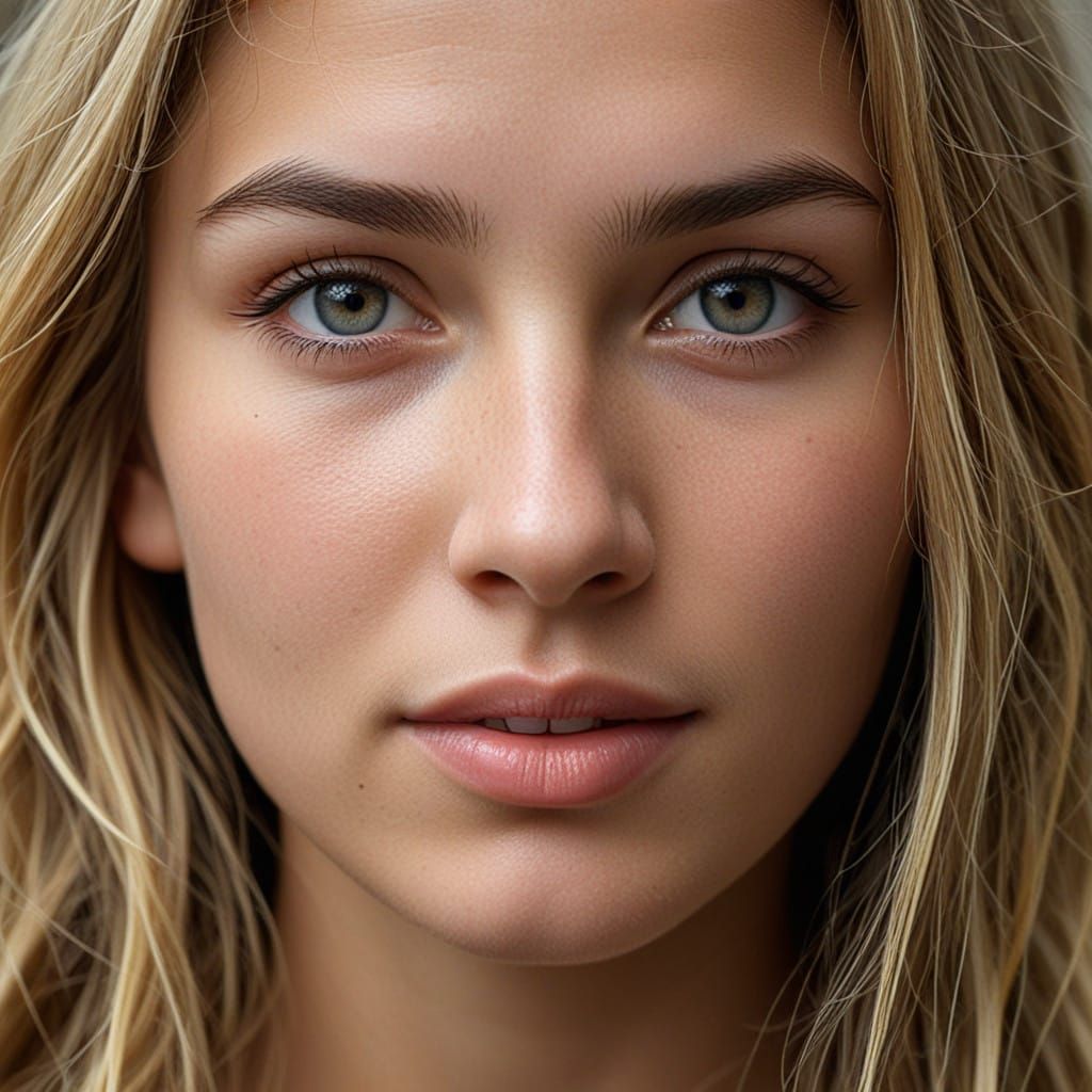 Hyper-Realistic Portrait of a Beautiful 20-Year-Old Woman in...
