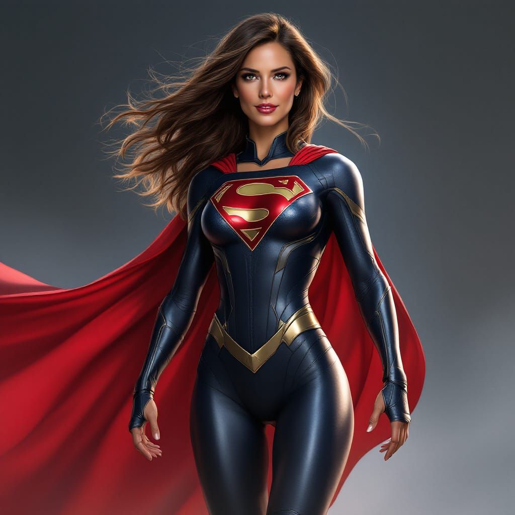 Supergirl Illustration in Comic Book Style