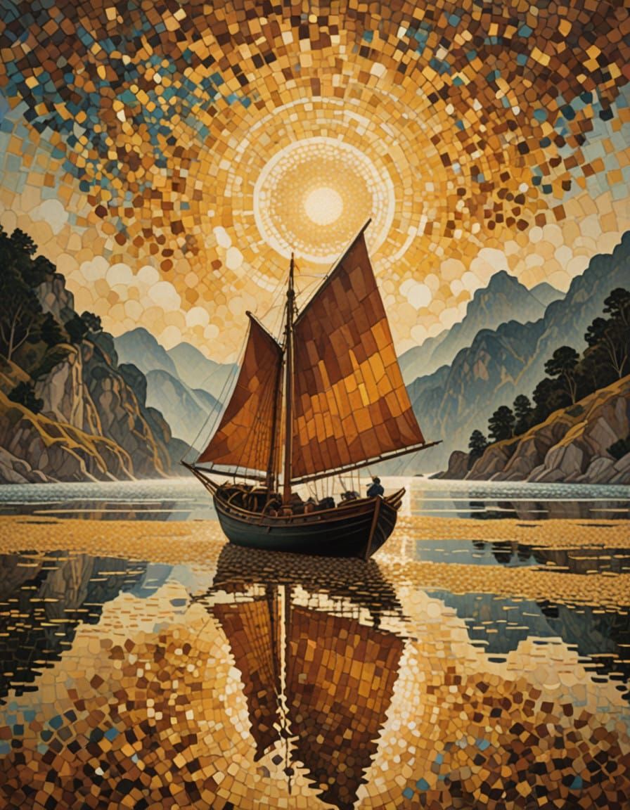 Sailboat in sereine sea