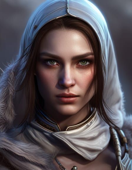 Hungarian Girl Portrait in Detailed Matte Painting
