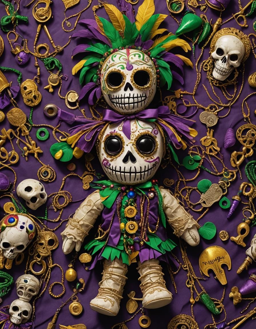 Sinister Mardi Gras Voodoo Doll by Rutkowski