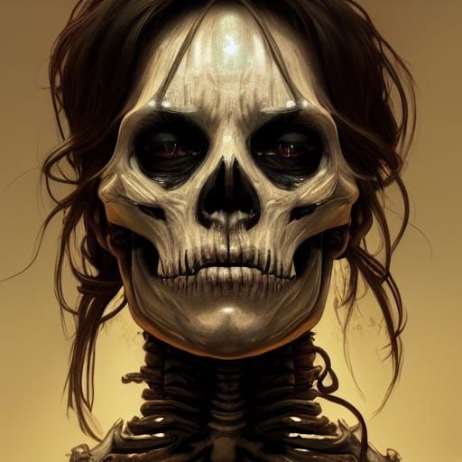 Horrifying Undead Priestess Portrait in 8k