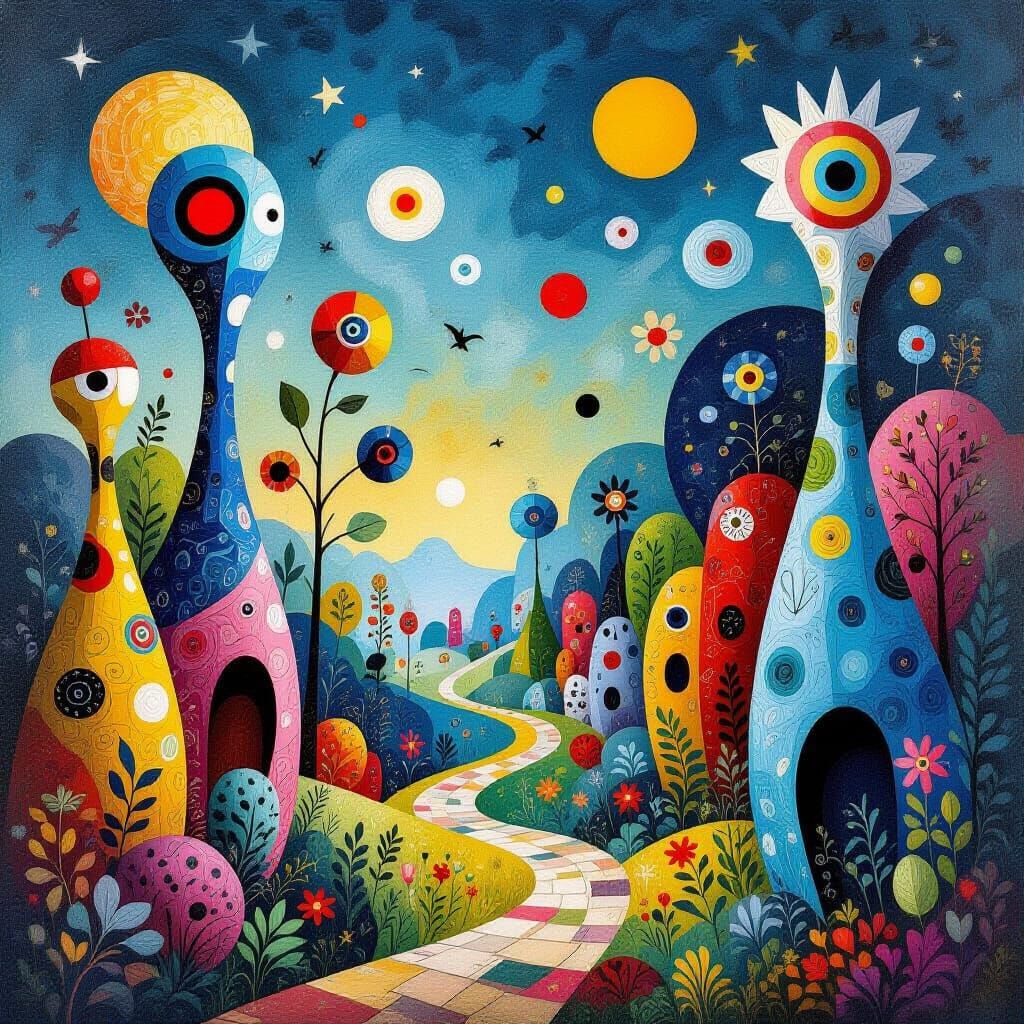 Vibrant Surreal World With Biomorphic Shapes