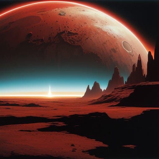 Spacecraft Lander Touches Down on Futuristic, Volcanic Plane...