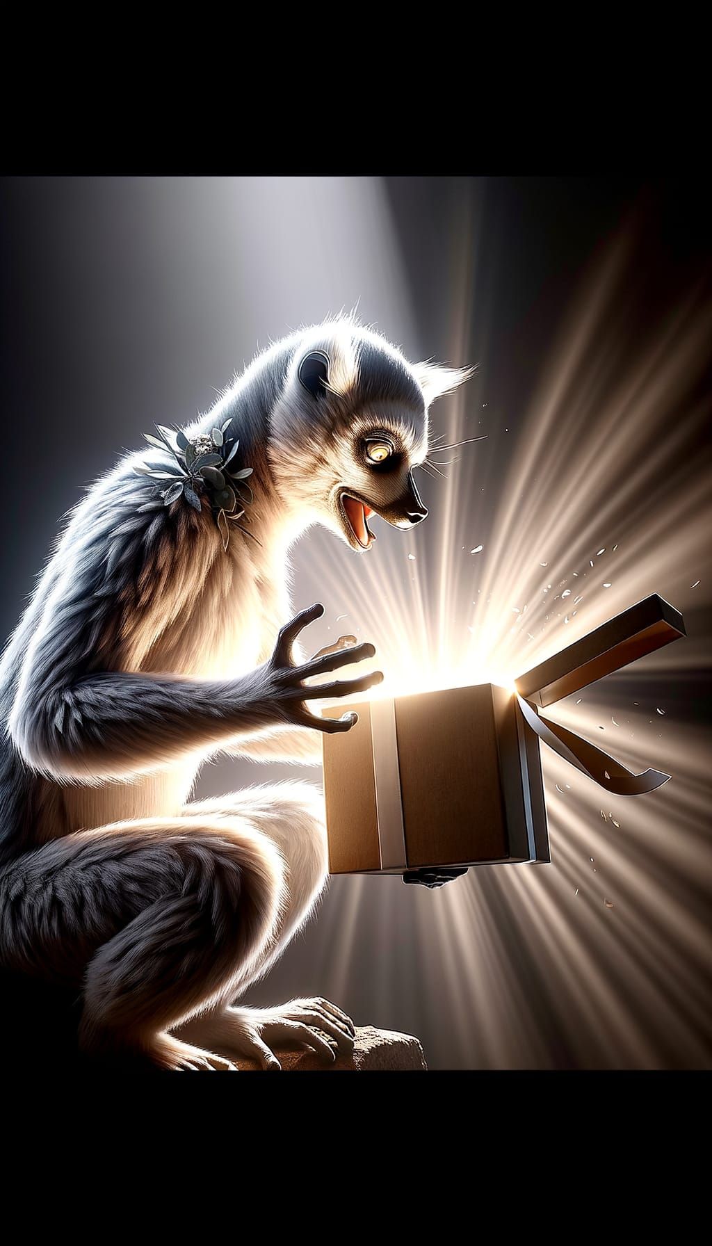 Anthropomorphic Lemur Unveils a Grand Gift in a Cinematic Mo...