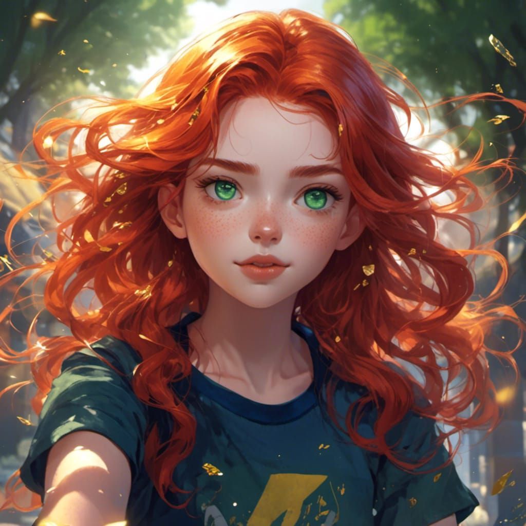 Red-Haired Girl with Golden Flecks