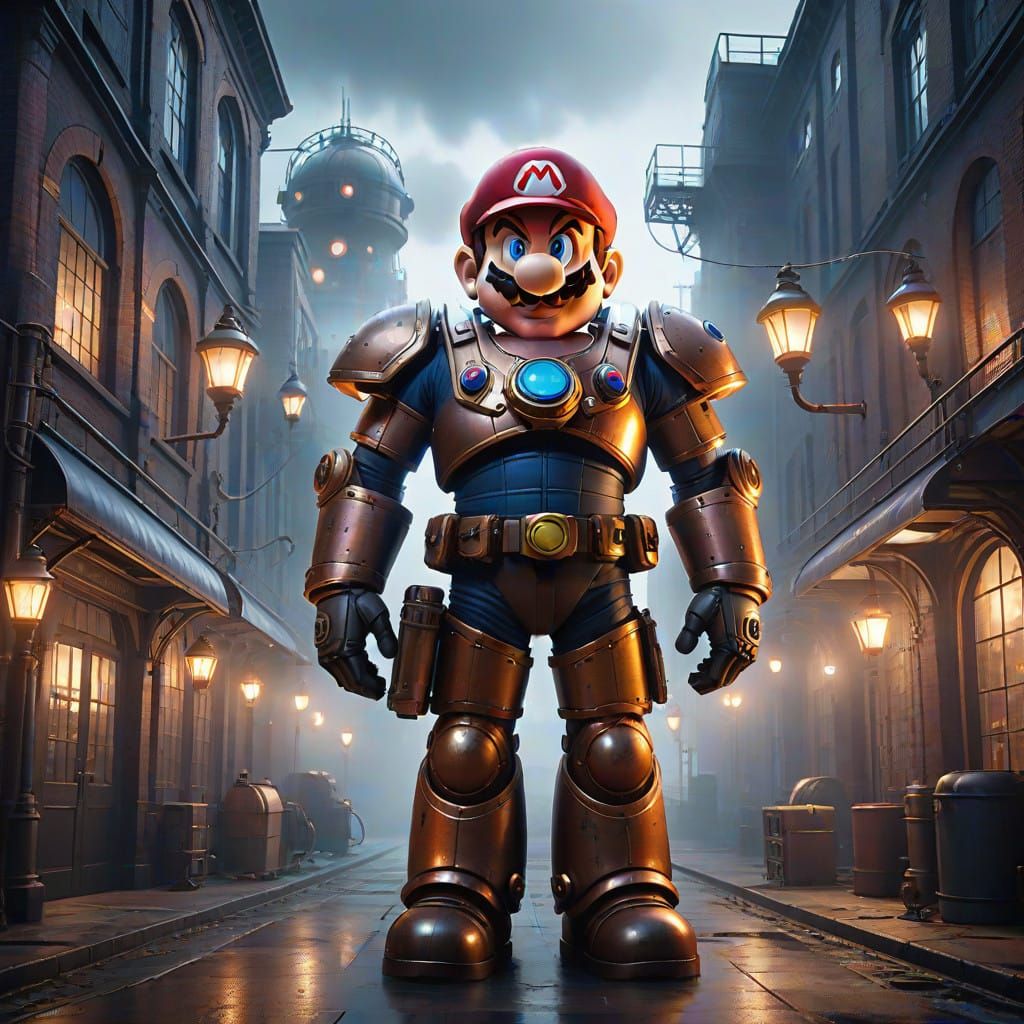 Steam-Powered Super Mario in Victorian-Era Metropolis