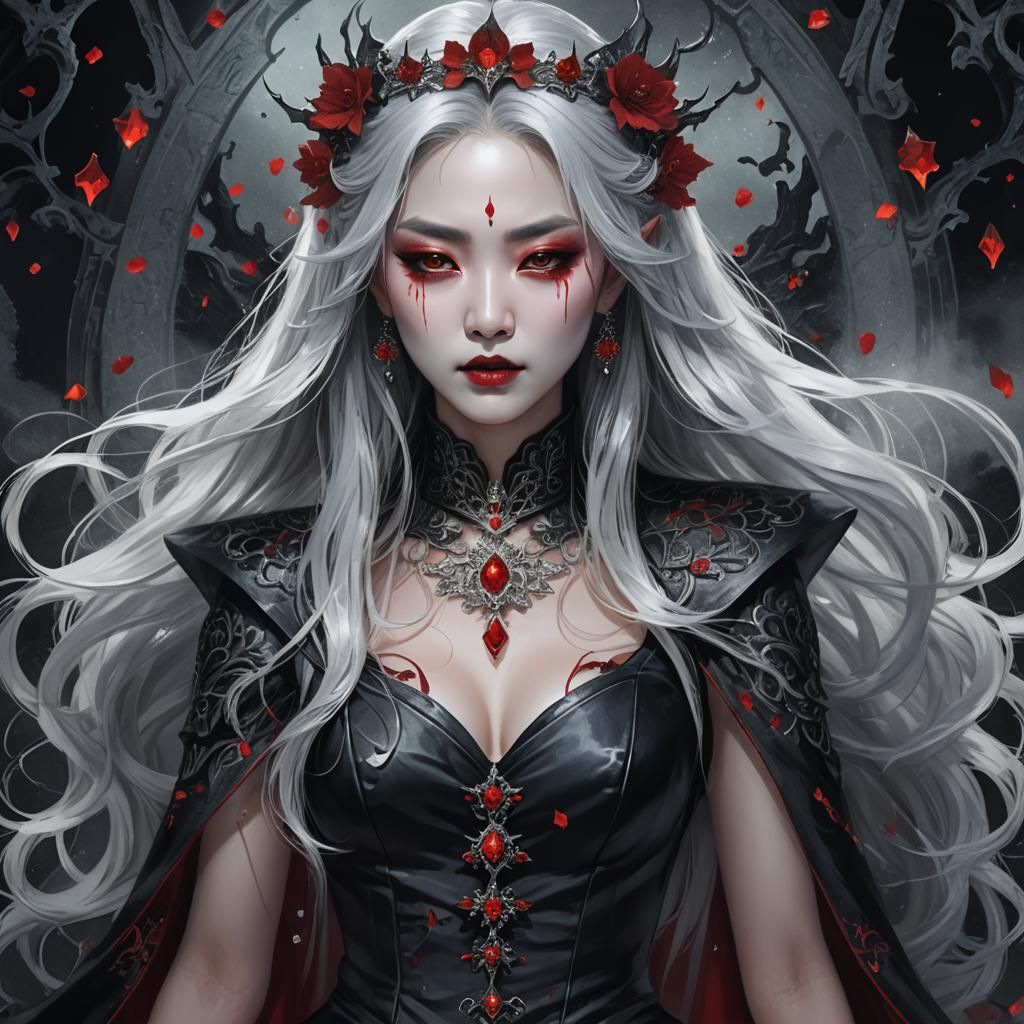 Korean Vampire Queen in Dark Fantasy Style
