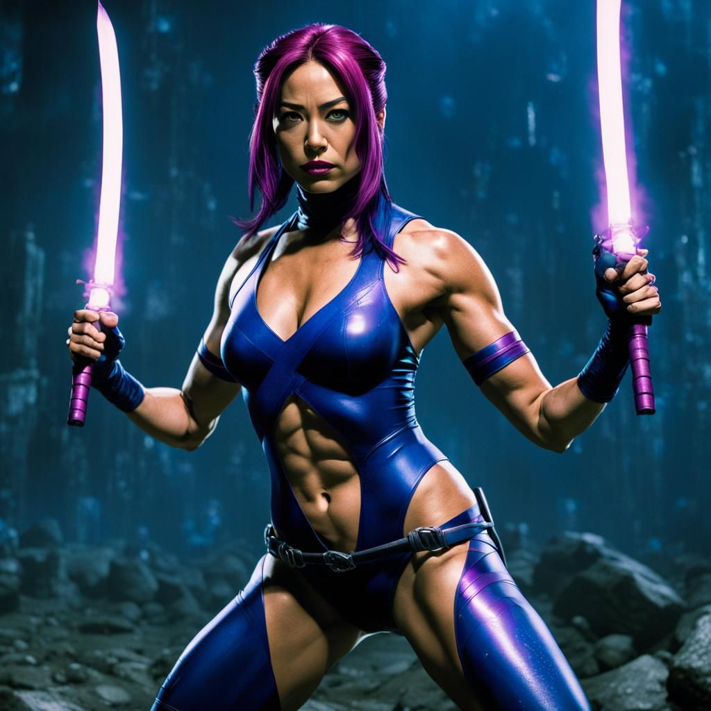 Psylocke in Jim Lee Comic Book Style