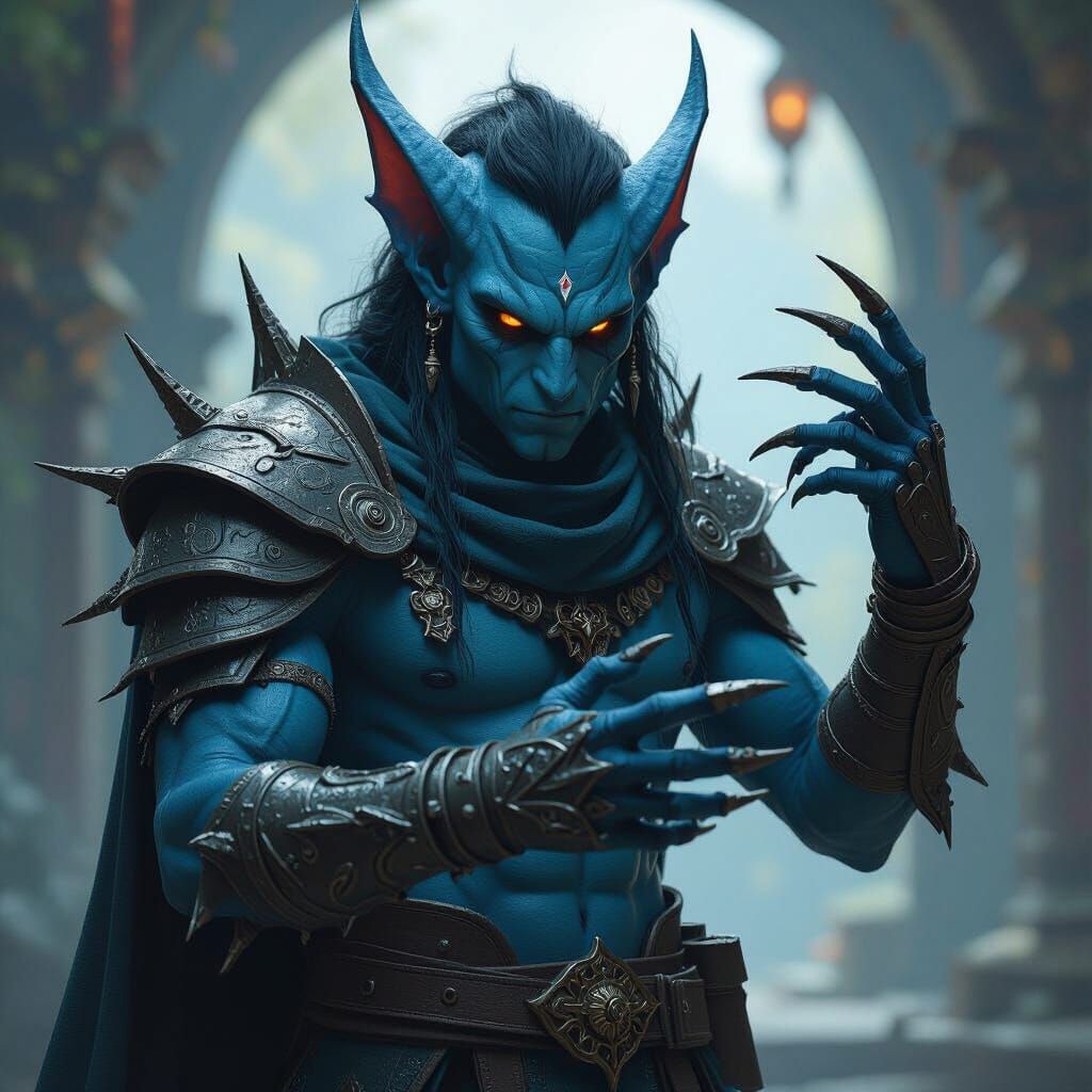 Menacing Githyanki-Slaadi Hybrid in Detailed Matte Painting