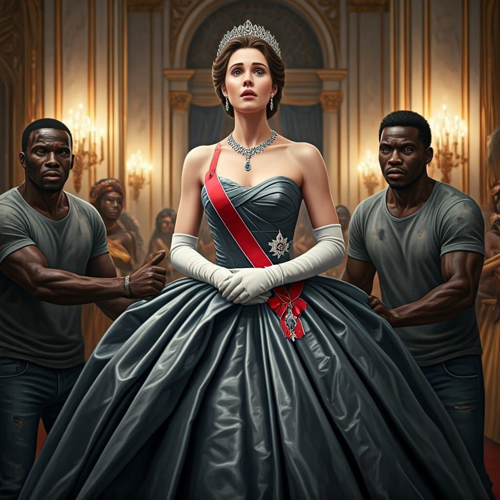 Elegant Duchess in Dark Fantasy Royal Scene