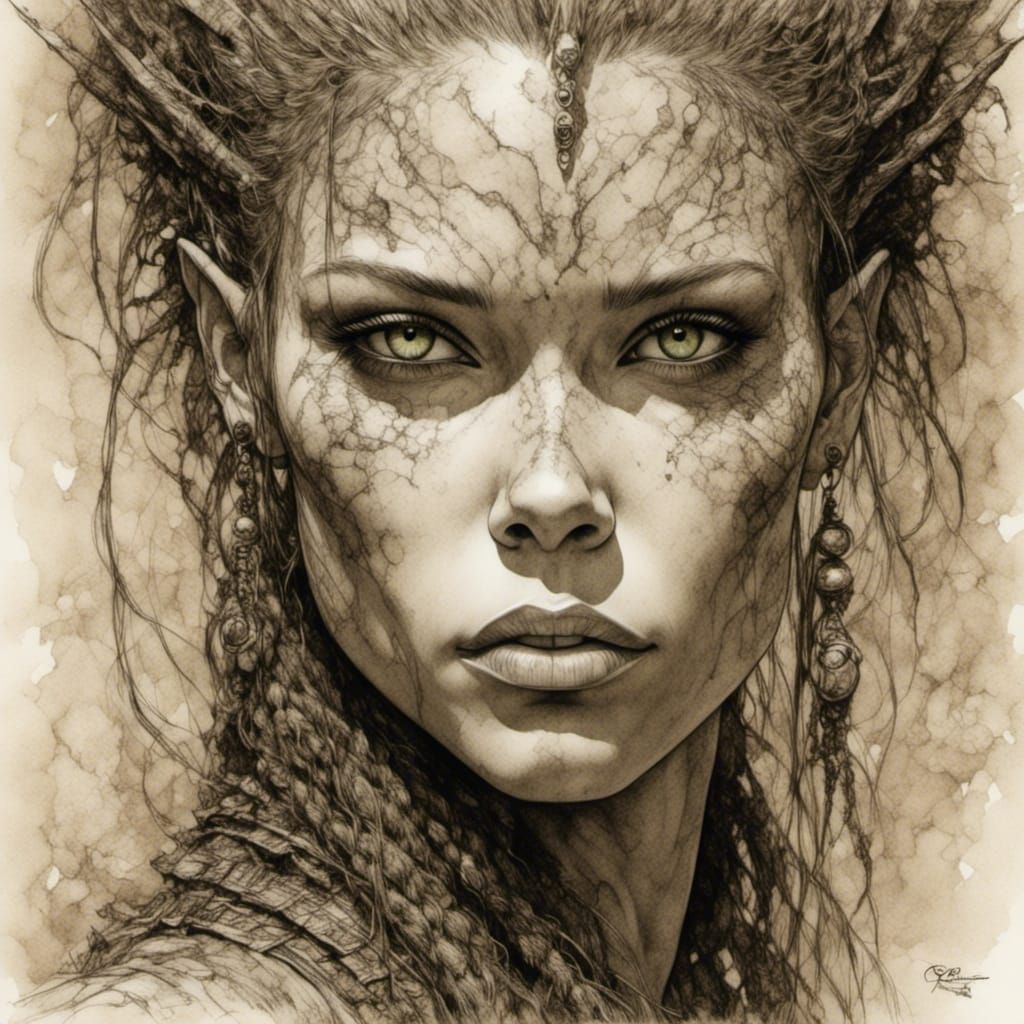 Gipsy Character with Green Eyes in Vivid Colors