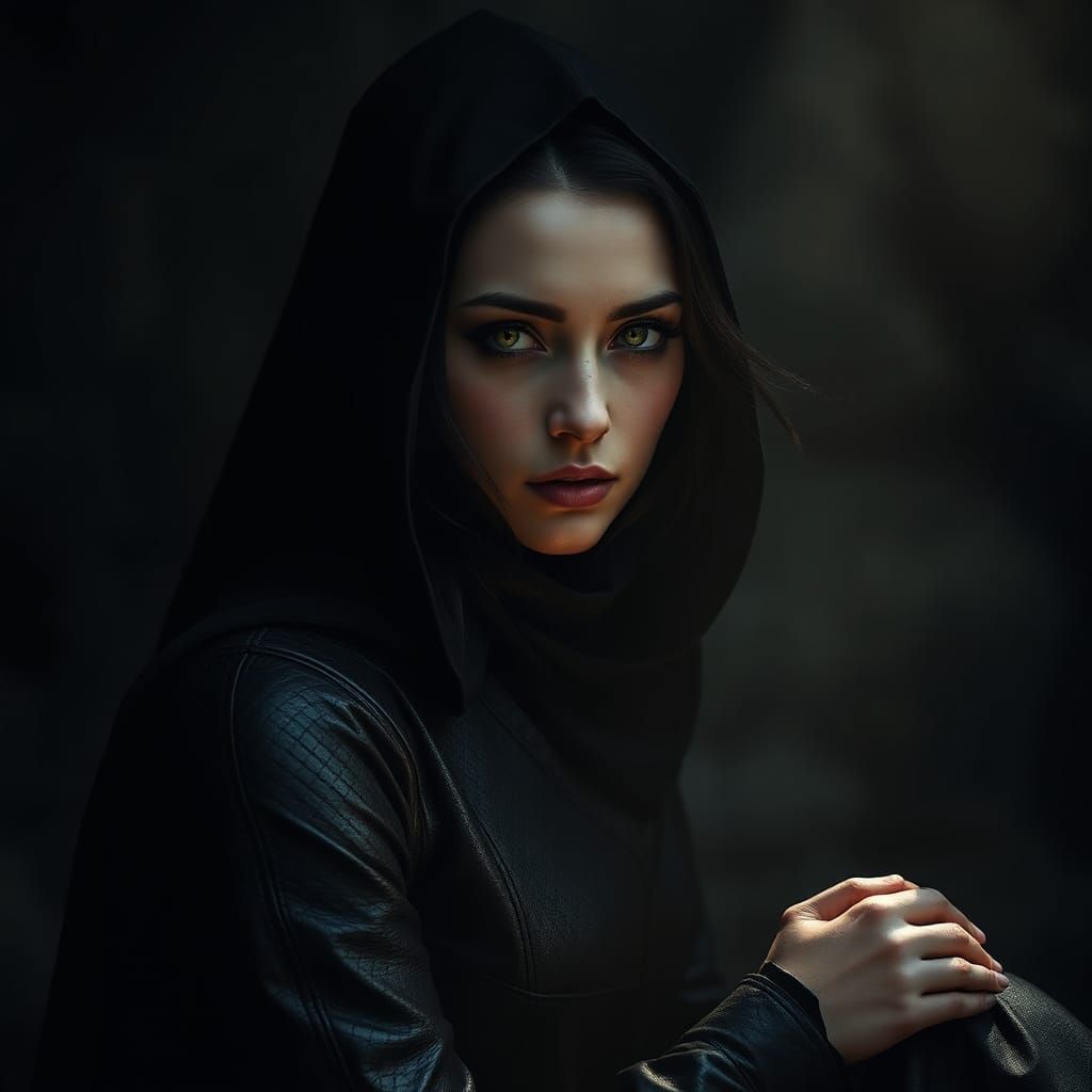 Enigmatic Armored Figure in Dark Biomechanical Landscape