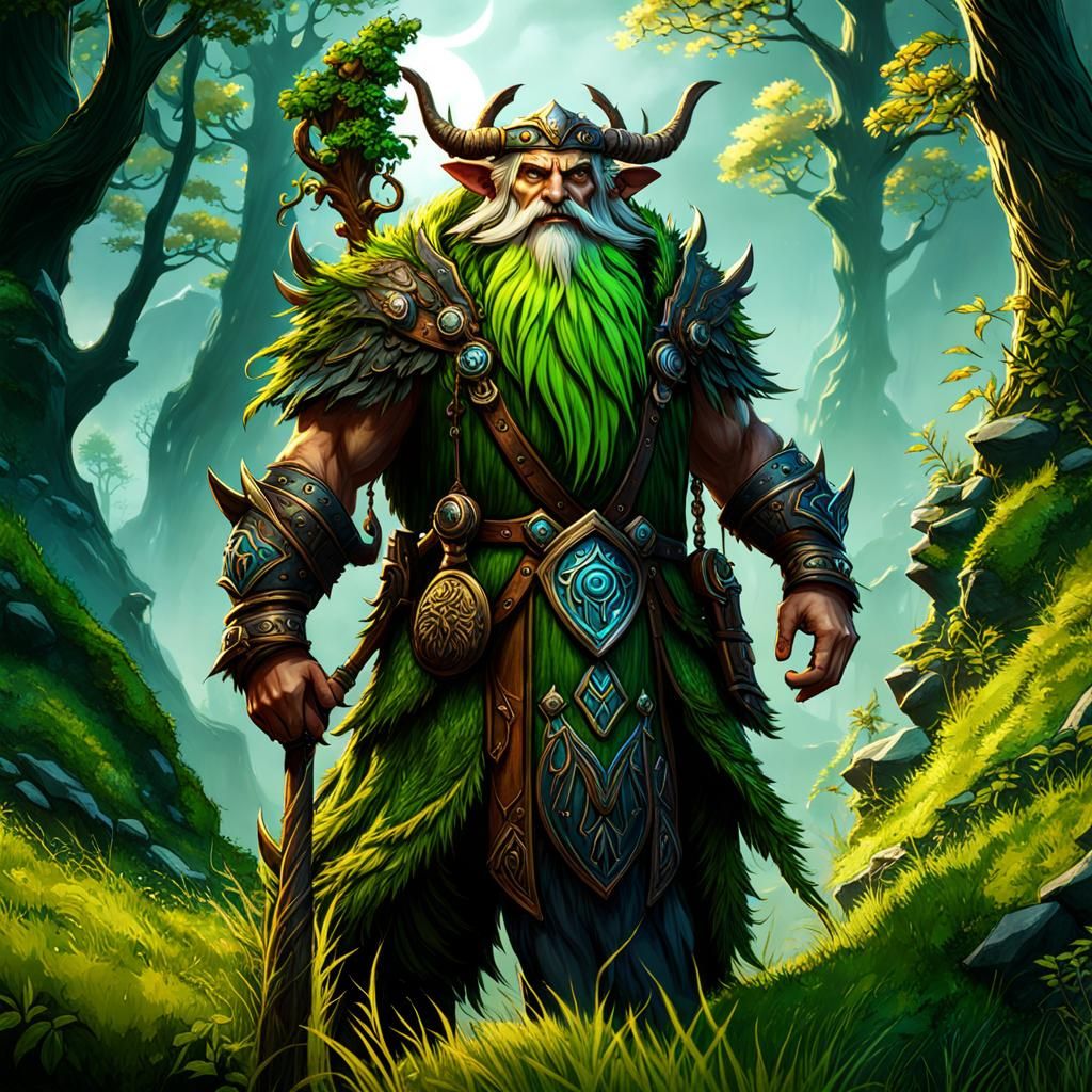 Detailed Matte Painting of a Firbolg Druid