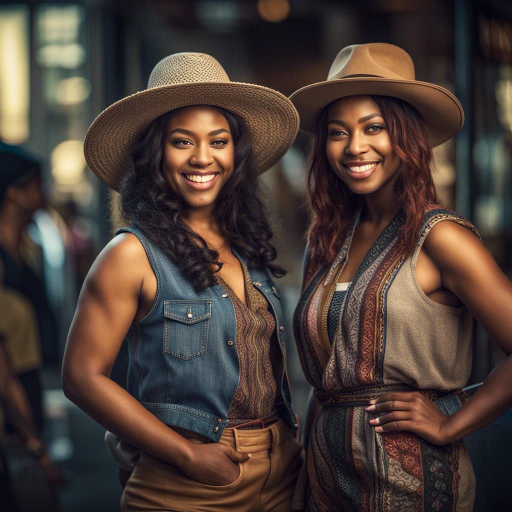 Multicultural Models in Hipster Fashion: Hyperrealistic Phot...