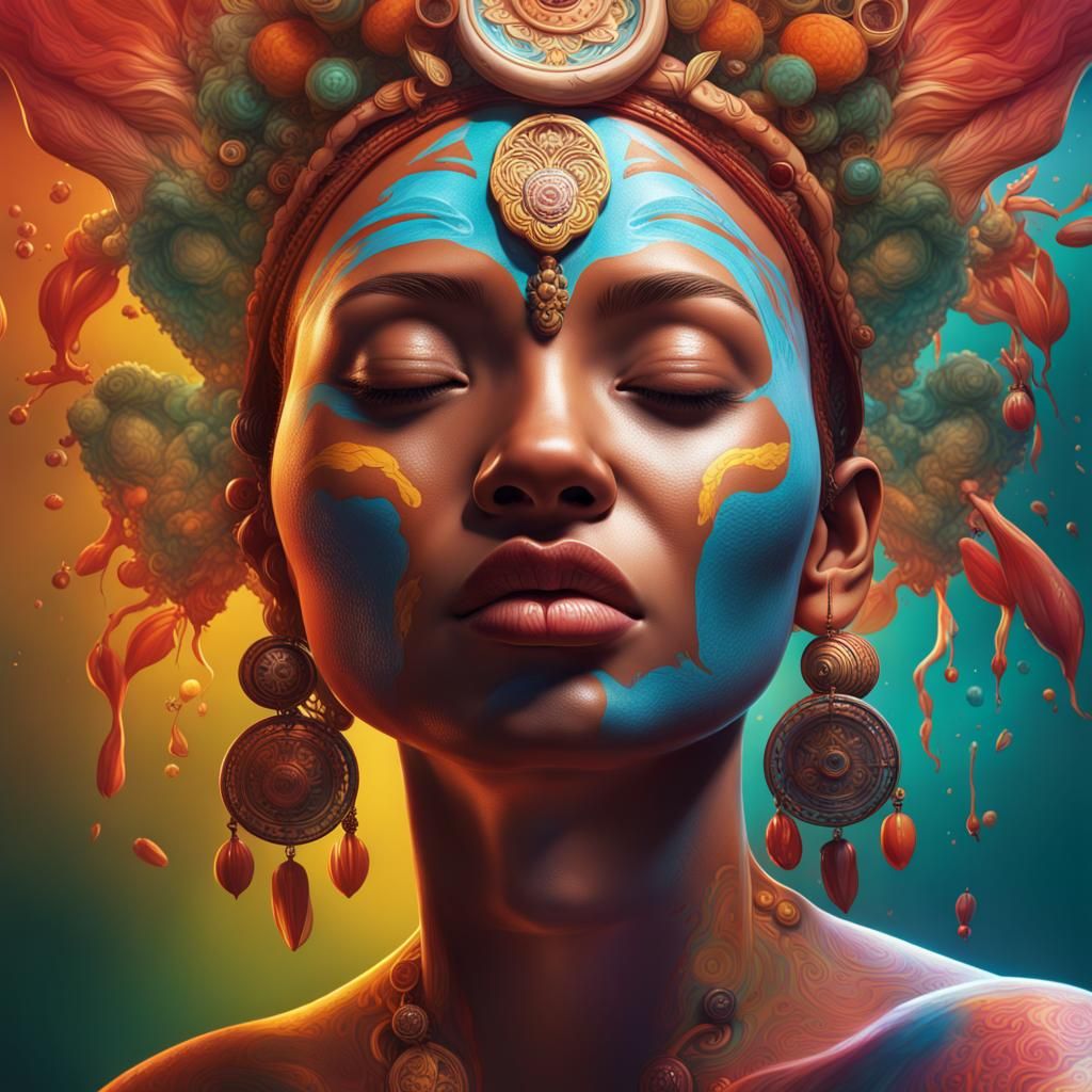 Pacha Mama Sacred Medicine in Splash Art Style