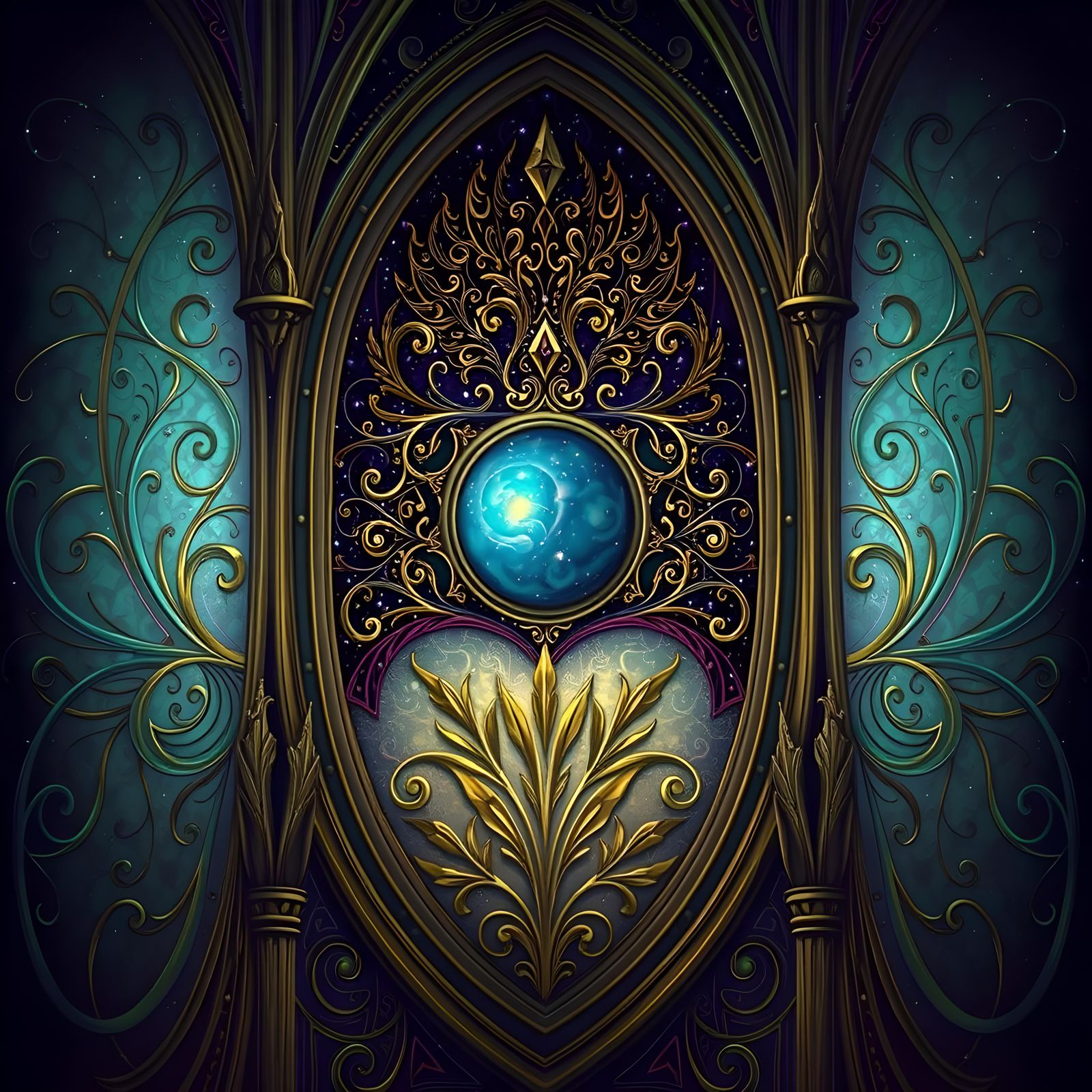 Galactic Moonscape in Gothic Romantic Style