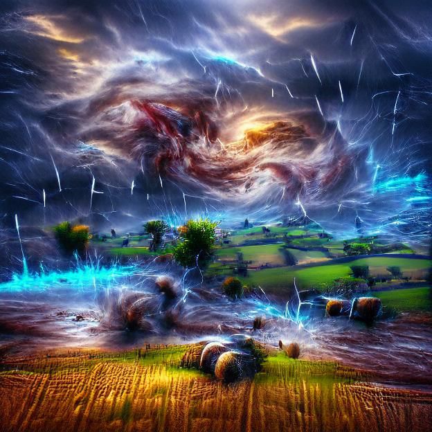 Storm Approaches Barren Field