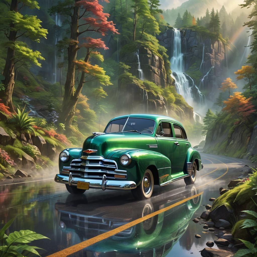 Rainbow Chevrolet Fleetmaster on Mountain Road