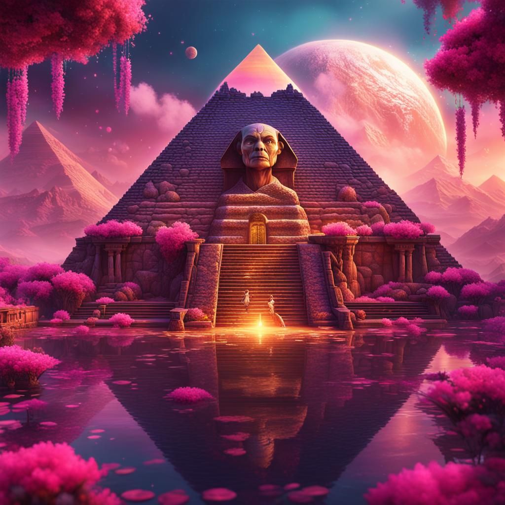 Fantastical Pyramid Dreams in Detailed Matte Painting