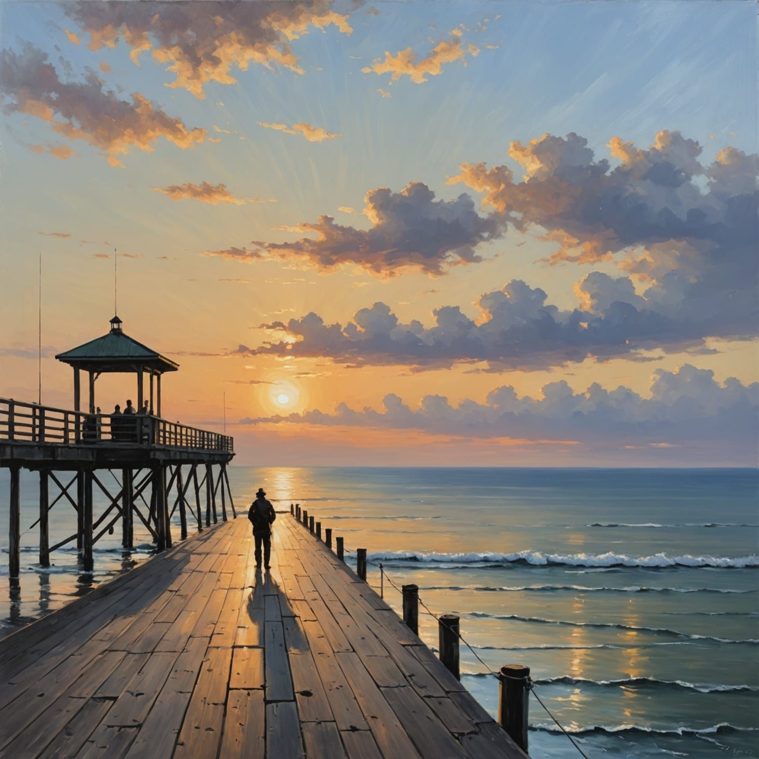 Serenity at Sunset on the Pier