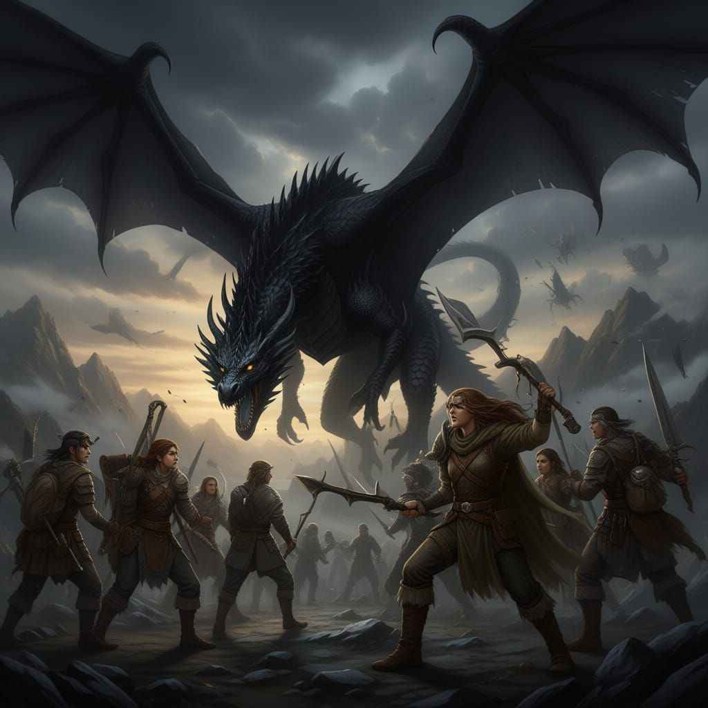 War With The Dragons: Adventurers Battle Black Dragon