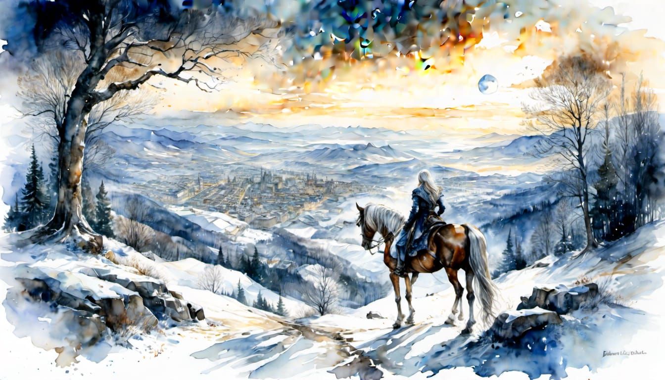 Watercolor of Longing on a Darkest Night