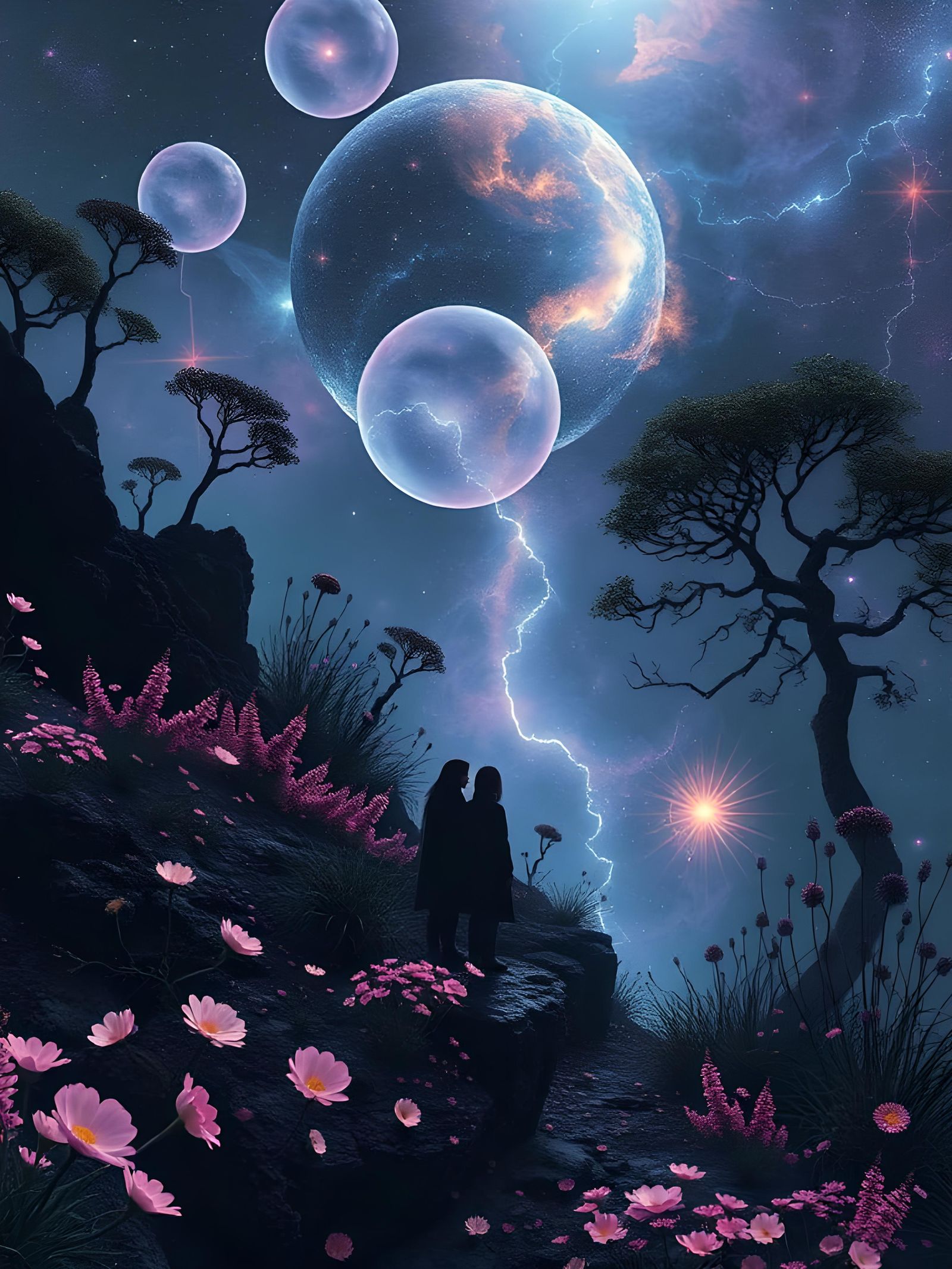 Opalescent Plasma Bioscape: A Surreal AI Creation