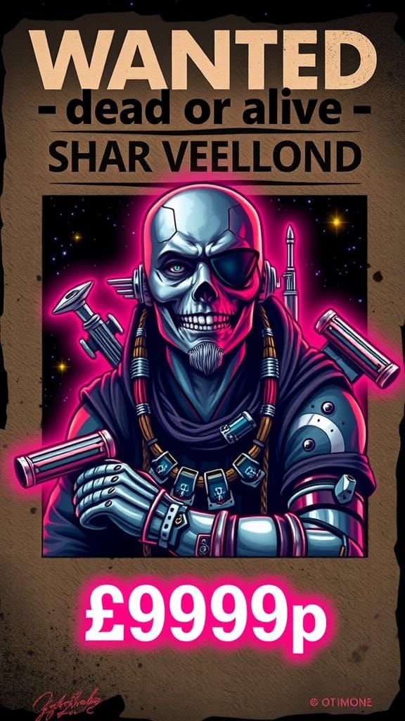 Interstellar Wanted Poster: Menacing Space Pirate
