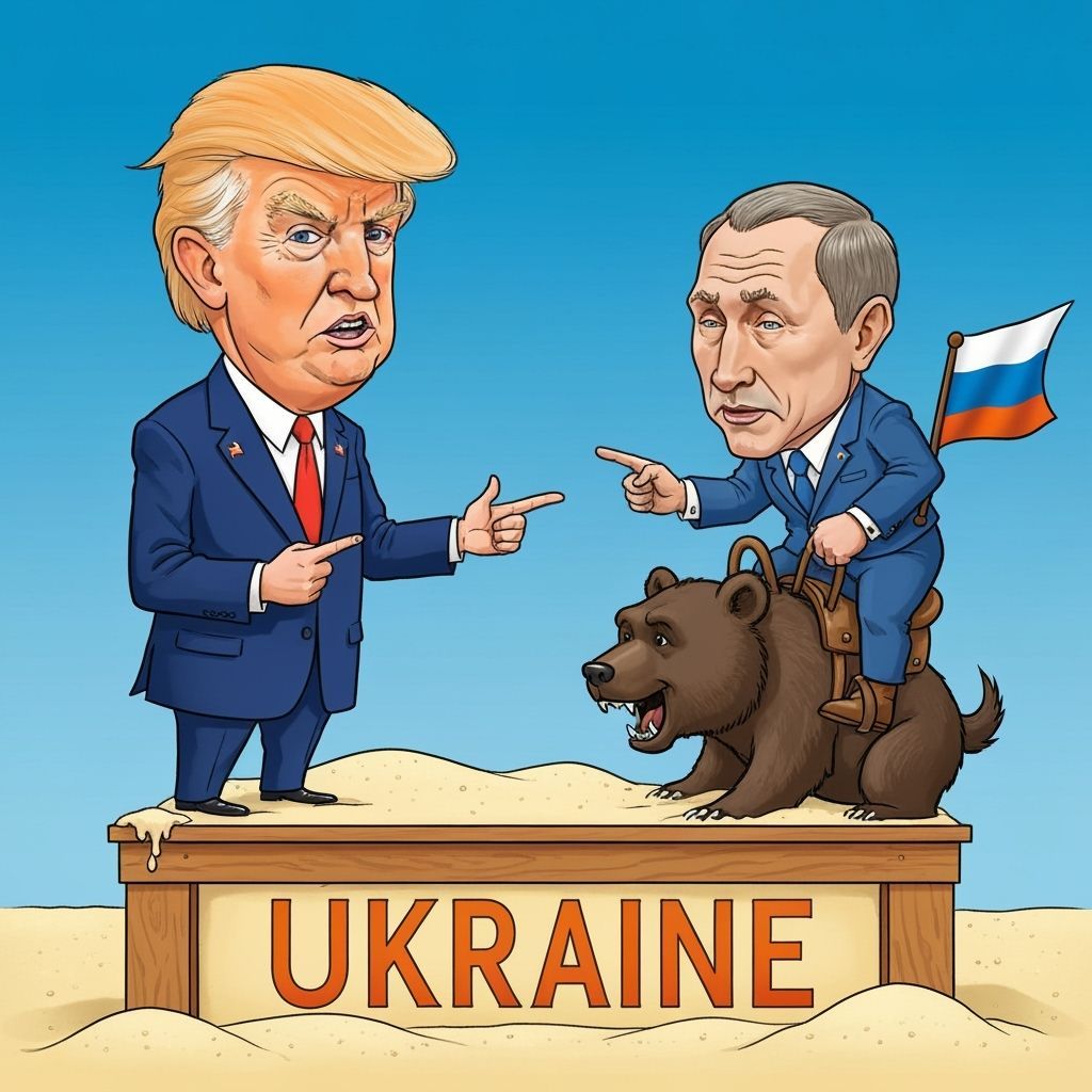 Orange President and Russian Leader Argue Over Ukraine Sandb...