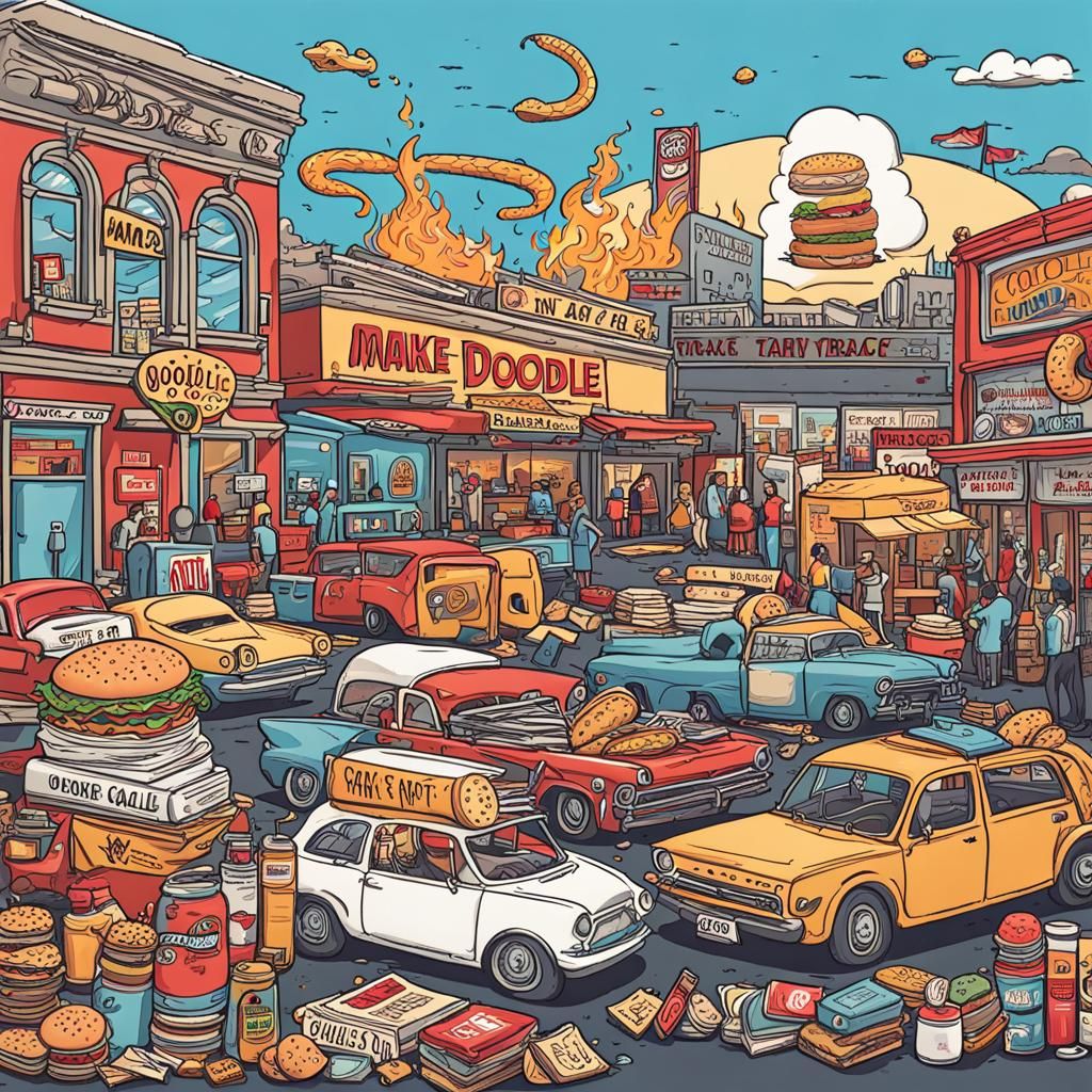 Chaotic Doodle of Modern Life's Stressors