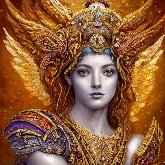 Athena, Goddess of War: Intricate Digital Painting
