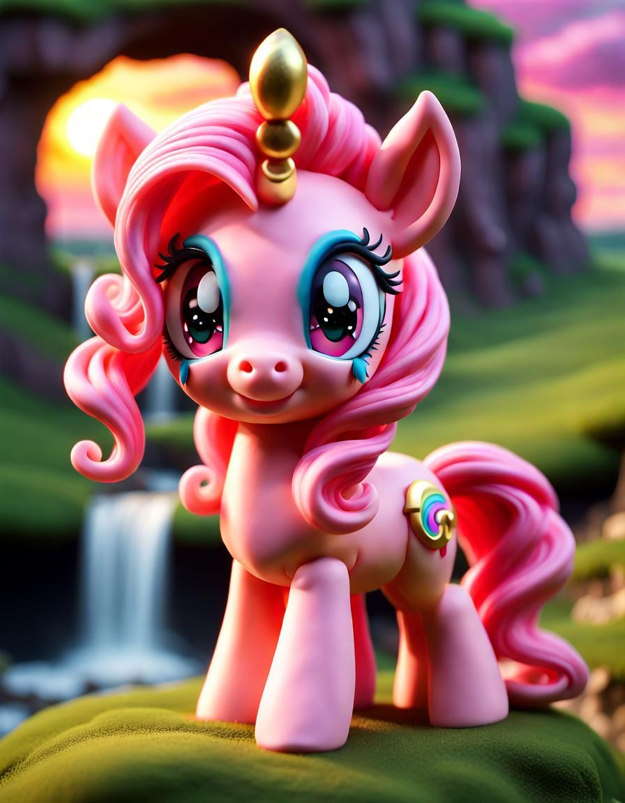 Adorable Chibi Pinkie Pie in Polymer Clay Style