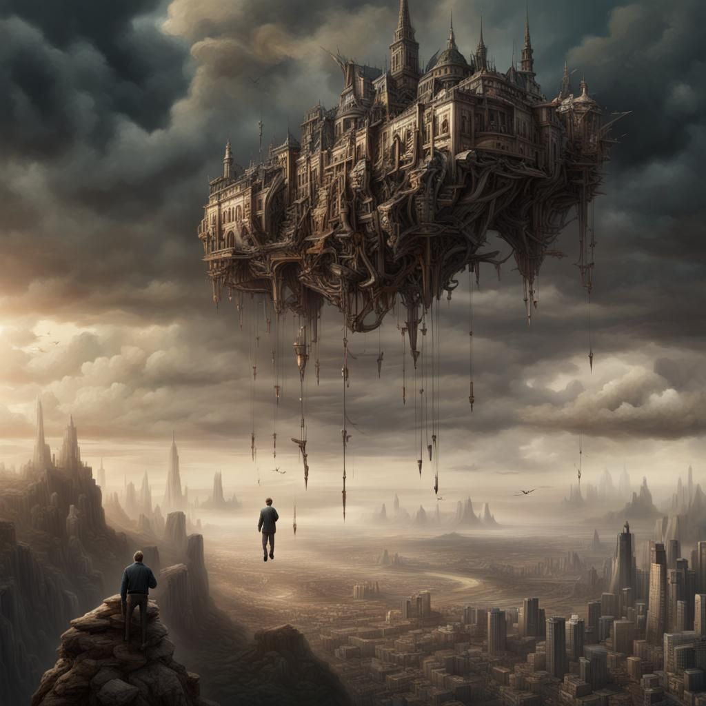 Dramatic Digital Painting of Old Man with Needle