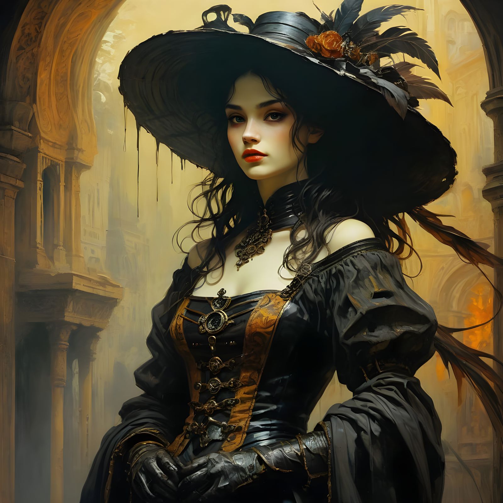 Dreamy Acrylic Art in Warm, Deep Colors