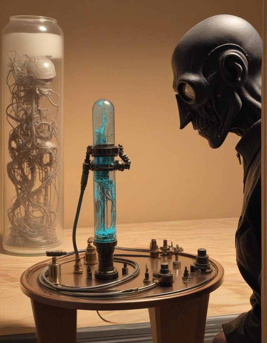 Shrink Ray Accident: Psychedelic Alien Scene