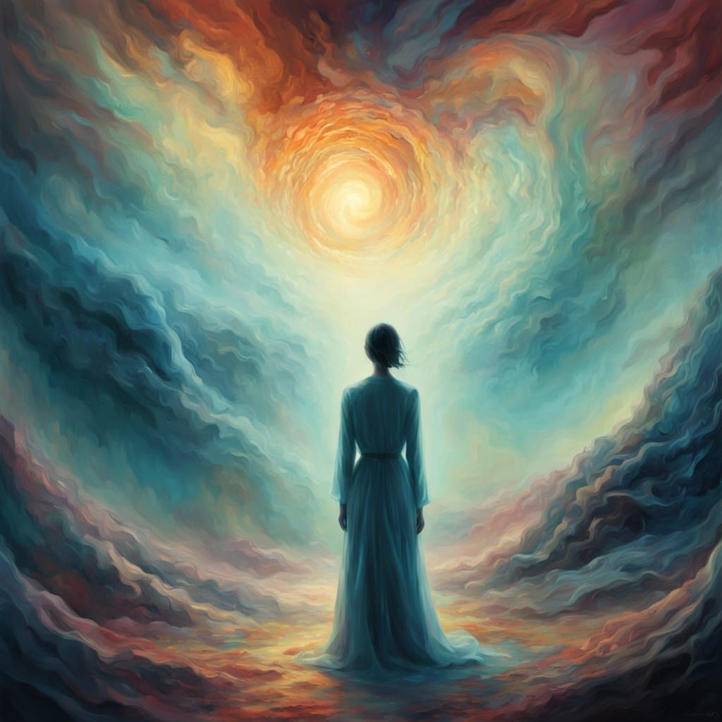 Surreal Figure Emerges from Dreamscape