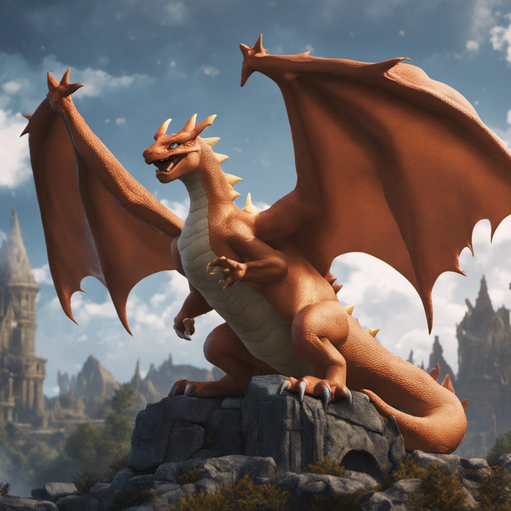 Detailed Charizard Matte Painting in 8K